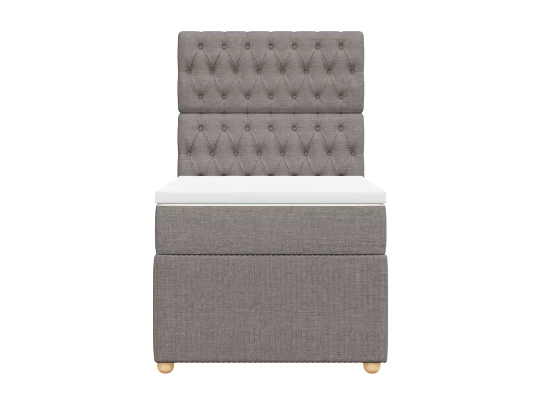 Sommier à lattes de lit avec matelas Taupe 90x190 cm Tissu