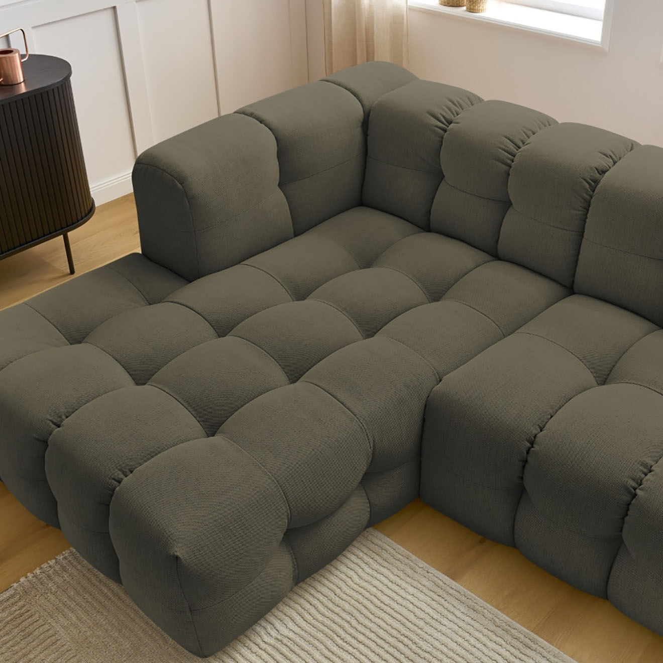 Bobochic Canapé d'angle gauche cloud vert - 288x184x75 cm