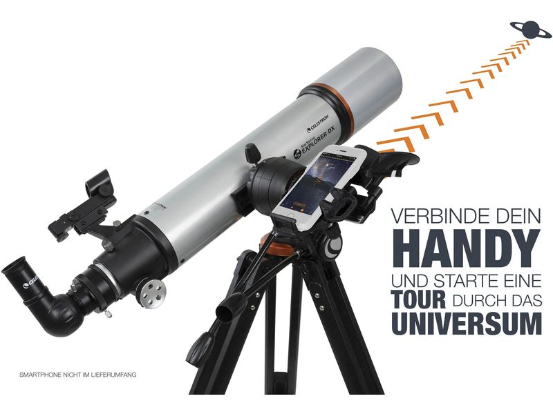 Celestron Teleskop StarSense Explorer DX 102 Teleskop, das Ihr Smartphone zur Analyse des Nachthimmels und zur Berechnung seiner Position in Echtzeit nutzt