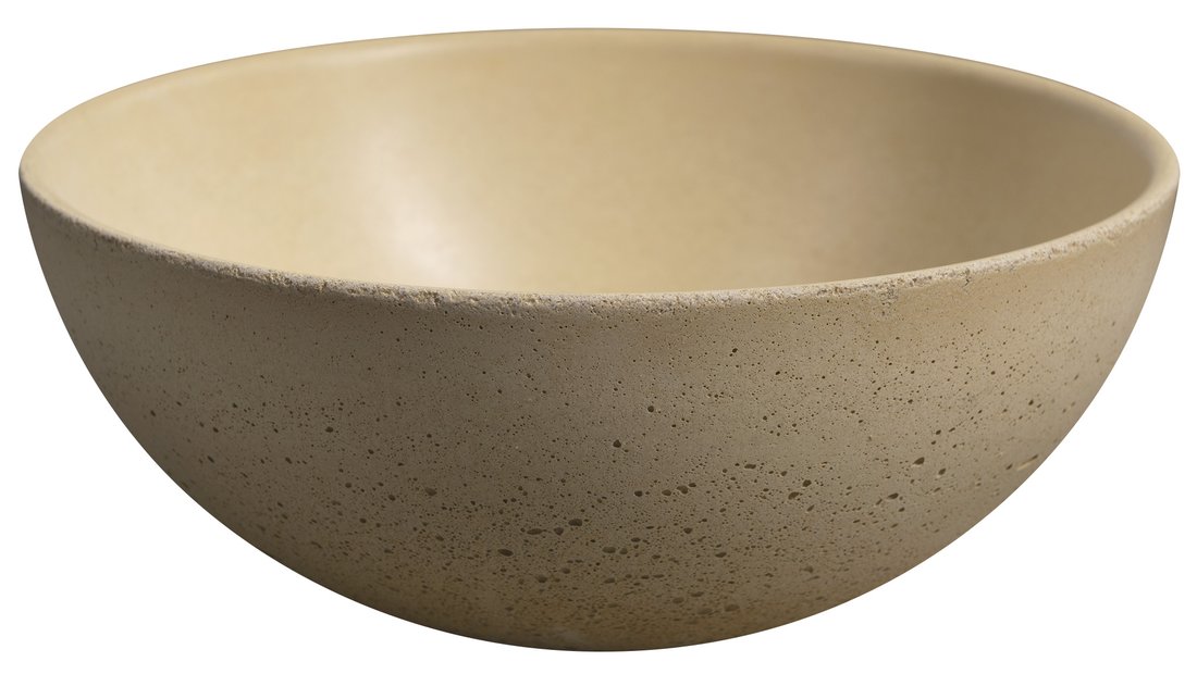 Sapho Minor toilet waskom beton 26cm geel met houder links