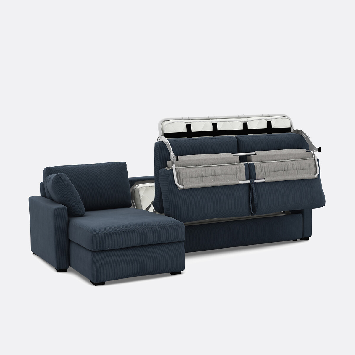 LA REDOUTE INTERIEURS<br>Sofá cama de canto em bombazina fina, Bultex, Timor