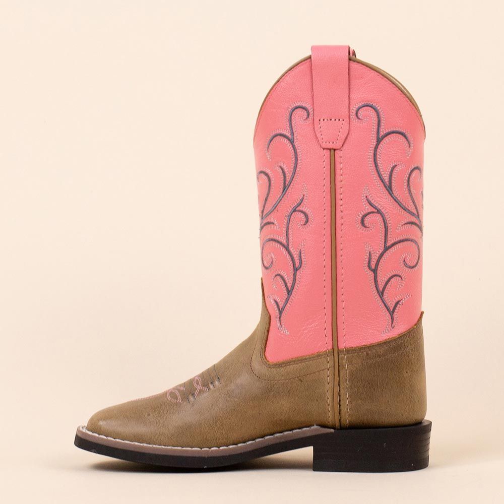 Old West BSC1869 cowboylaarsjes Roze - Bruin