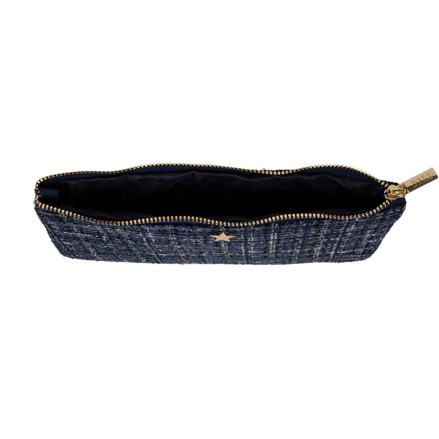 DARK Tweed Small Pouch Navy Blue