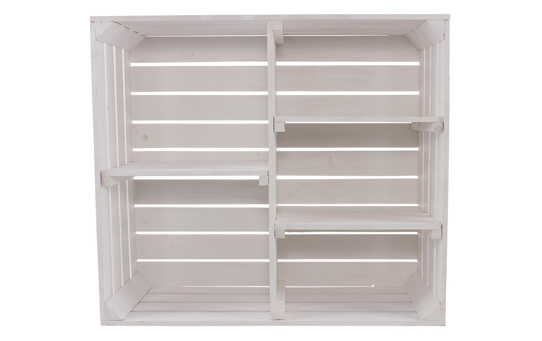 Regal Vintage Weiss, 77 x 68 cmRegal im Holzharassen Stil