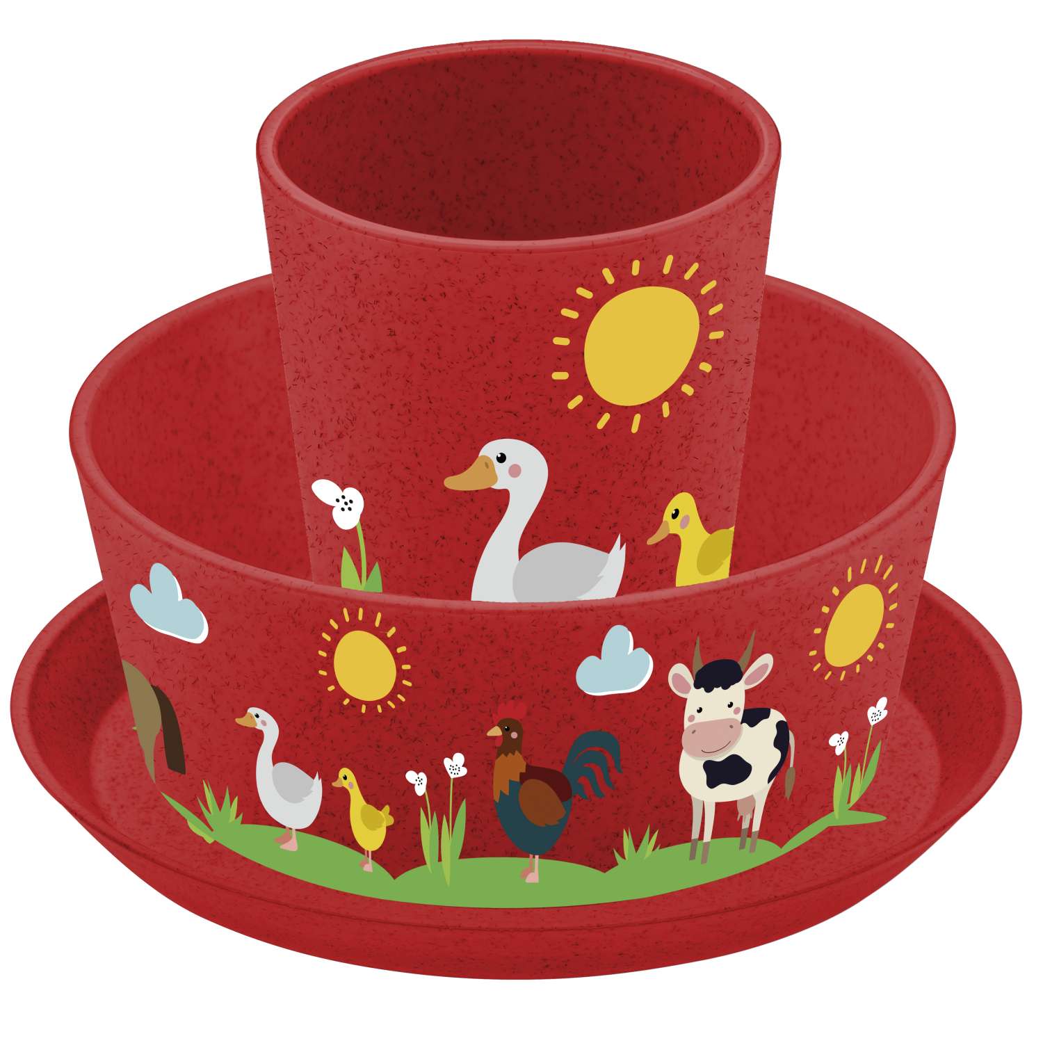Koziol Organic Kids Set Kindergeschirr Set 3-tlg. Red