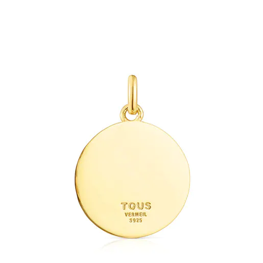 Medalha com banho de ouro 18k sobre prata representando o sol.