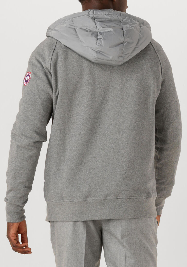 grijze canada goose gewatteerde jas hybridge huron full zip hoody