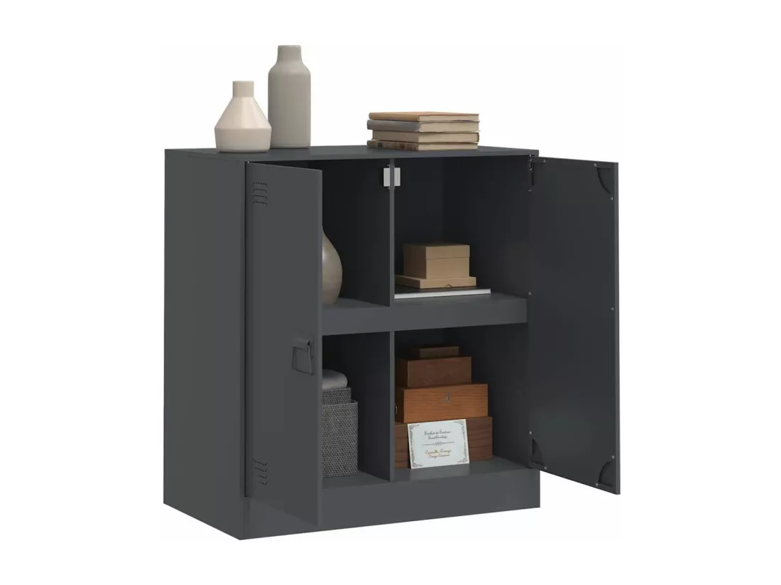 Buffet anthracite 67x39x73 cm acier