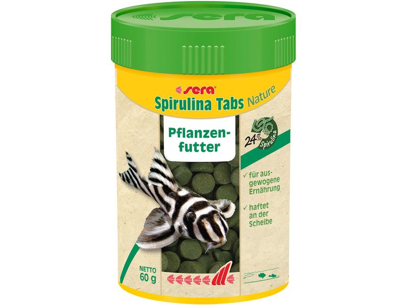 sera Spirulina Tabs Nature, 100 ml, 60g Alleinfuttermittel für alle Zierfische