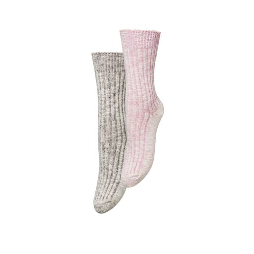 Beck Söndergaard Melange Cotta 2-pak Strømper, Brown/Rose, 39/41