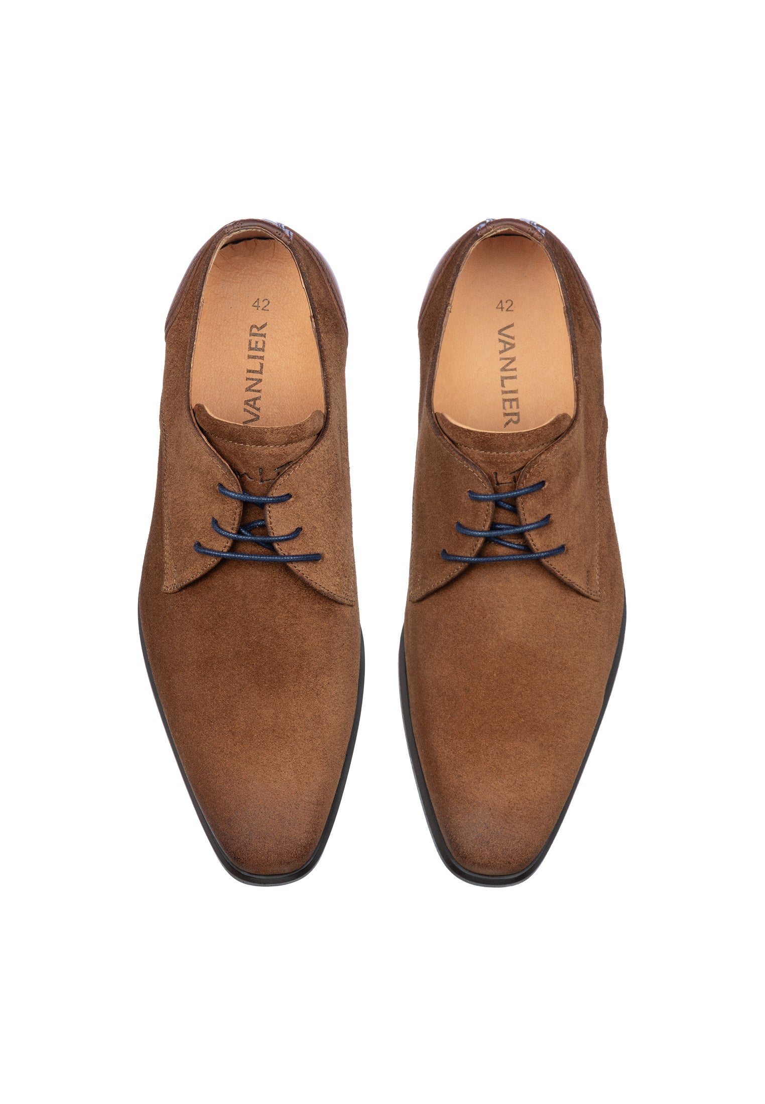 Cognac suède Erasmo veterschoen