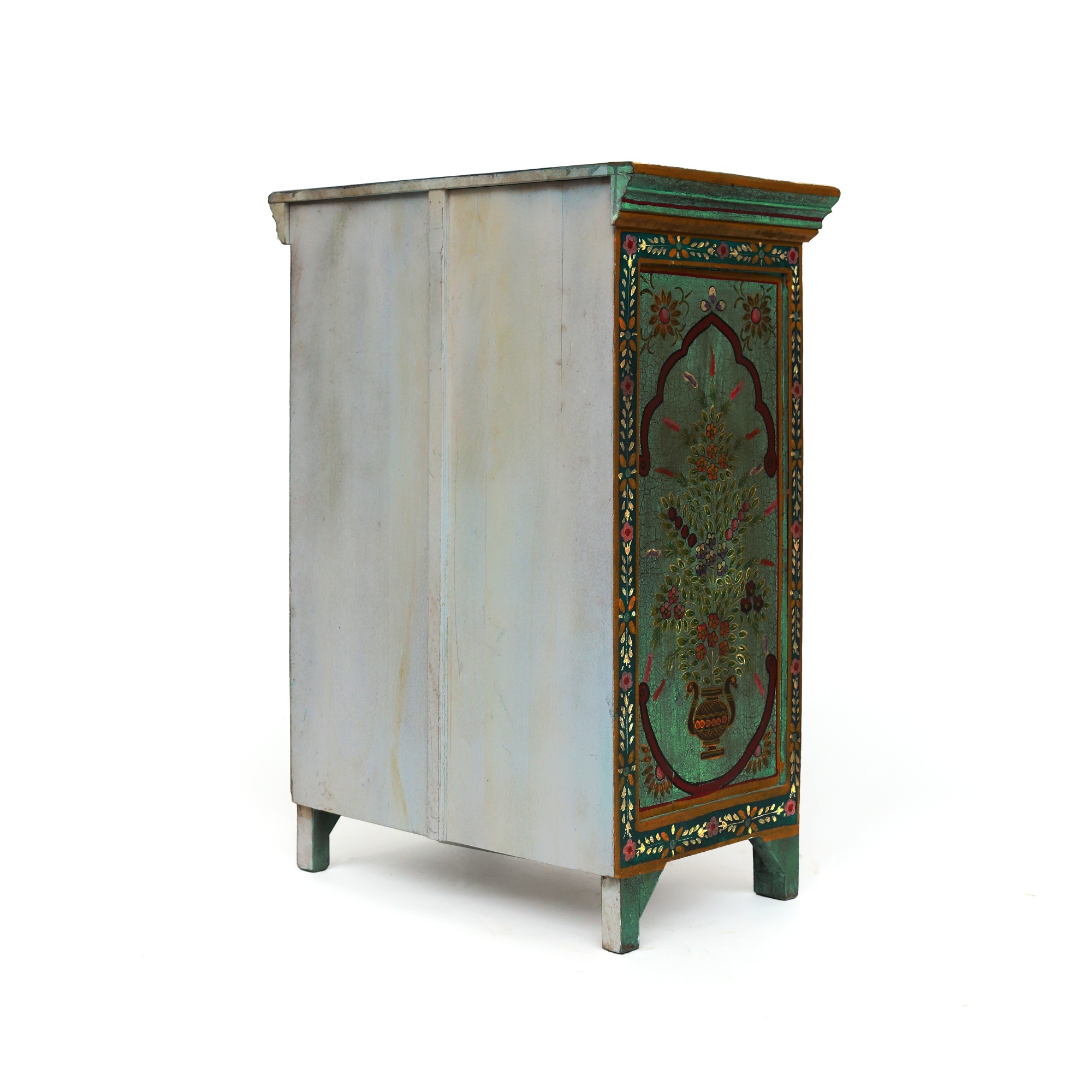 Vitrinenschrank handbemalt, multicolor, H 90 cm, B 64 cm, L 40 cm von fischer's lagerhaus