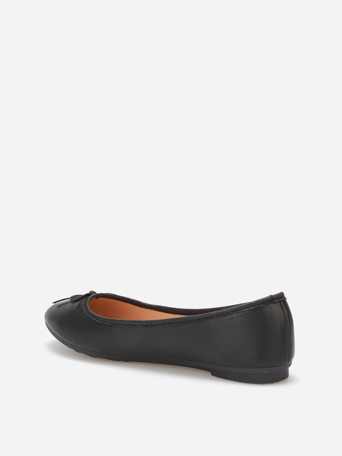 Ballerines à bout rond et nœud- Noir