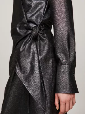 Vestido midi brilhante com amarração Tommy Hilfiger x Festive