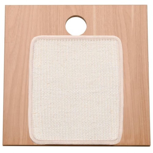 Arranhador triangular para gatos com tapetes de sisal para arranhar, marrom