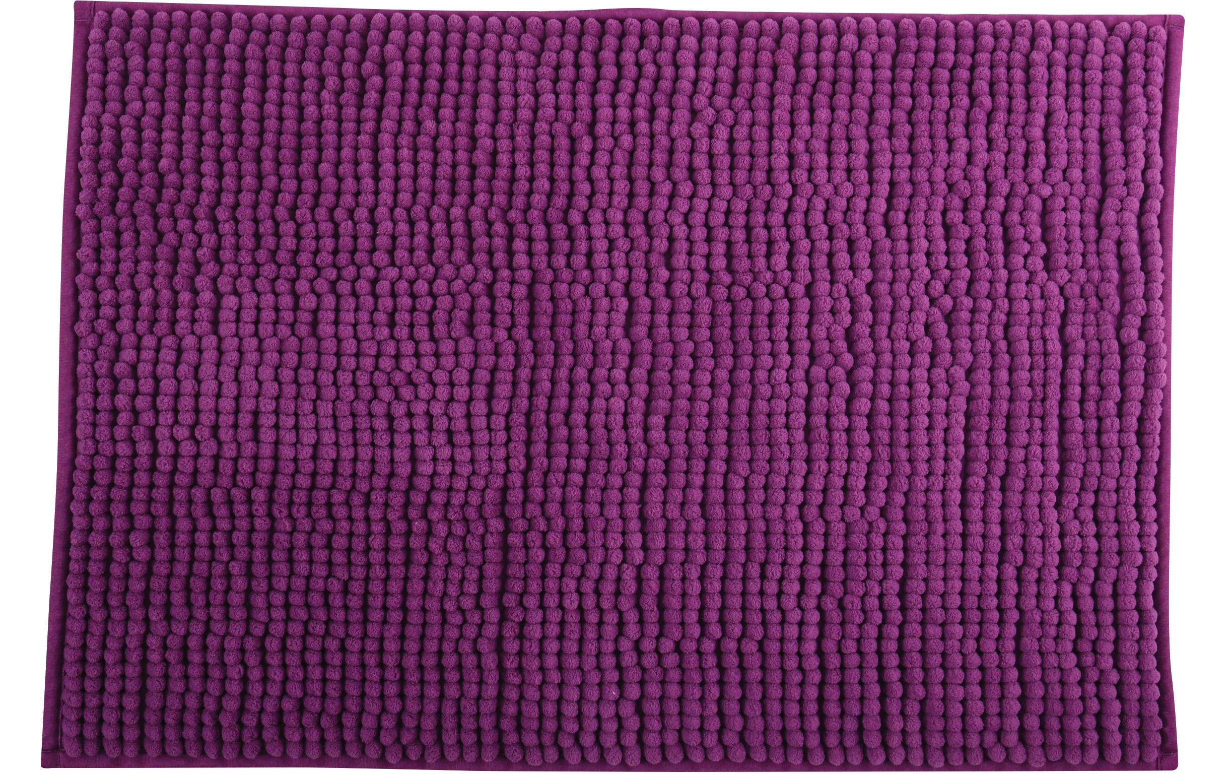 Badteppich Chenille 40 x 60 cm, ViolettBadematte mit rutschfester Unterseite