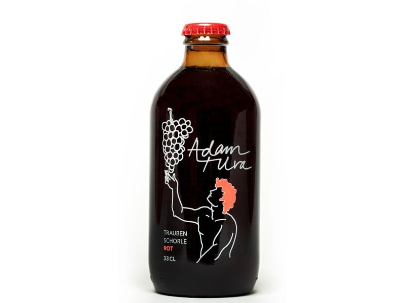 Adam & Uva Schweizer Trauben Schorle Rot 0.33 l Alkoholfreier Traubensaft mit Sprudel