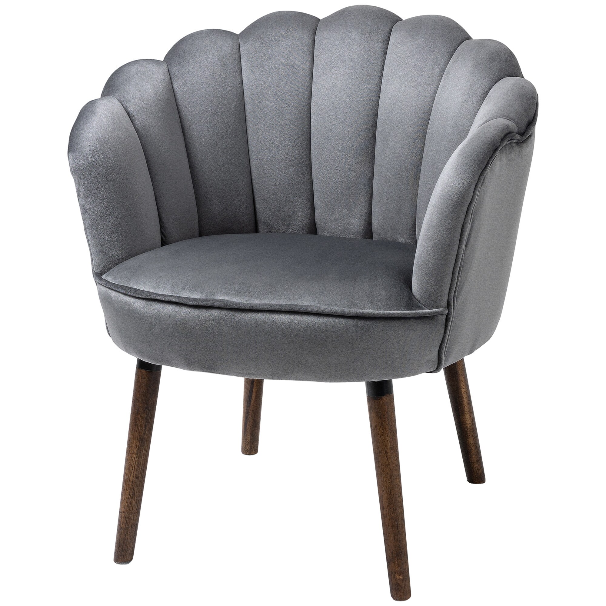 HOMCOM Stuhl Lotusblumen-Design, Elegante Ergänzung für Ihren Wohnbereich, Luxuriöser Samt-Polyester Bezug 66 x 72 x 79 cm (BxTxH)
