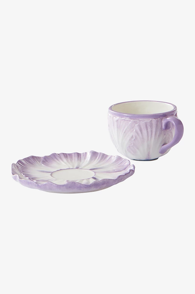 FLORA kopp med fat 1-pk