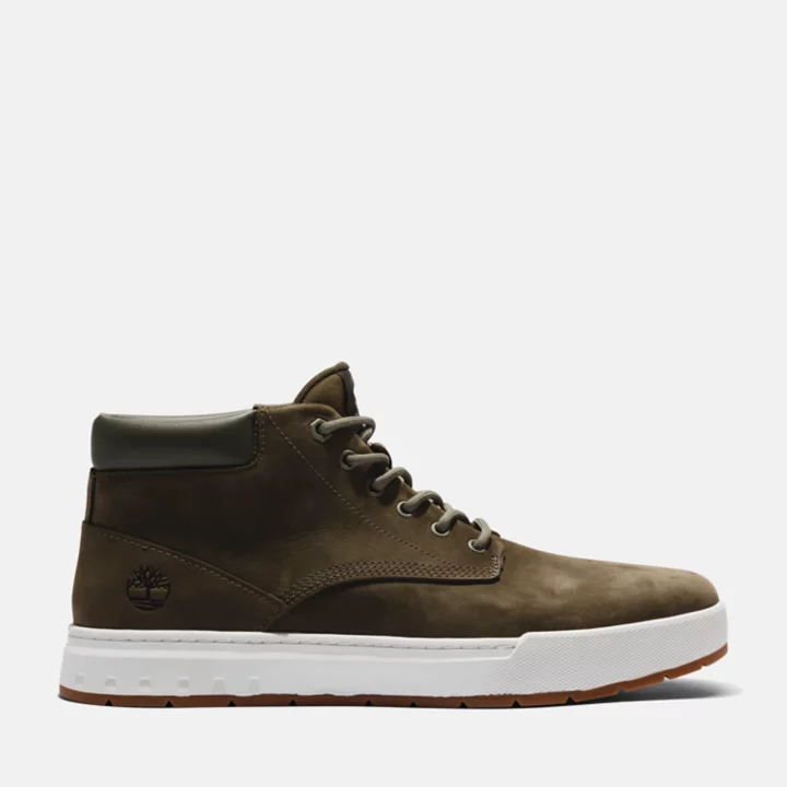 Bota Chukka de couro Maple Grove para homem na cor verde escuro.