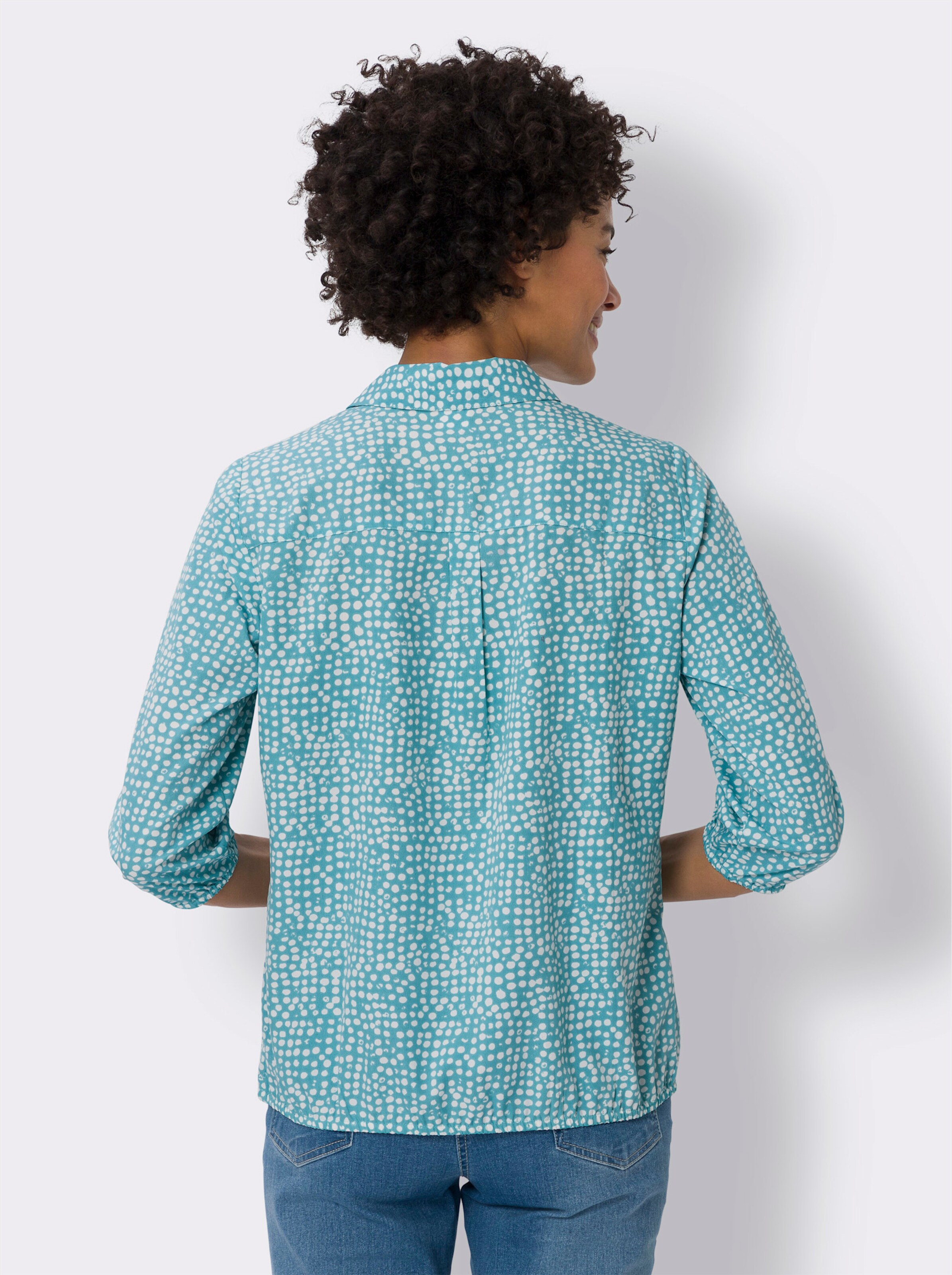 Druckbluse im Tupfenmuster