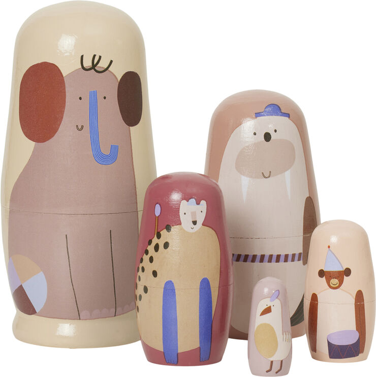 ferm LIVING Critter Nesting Dolls Multi