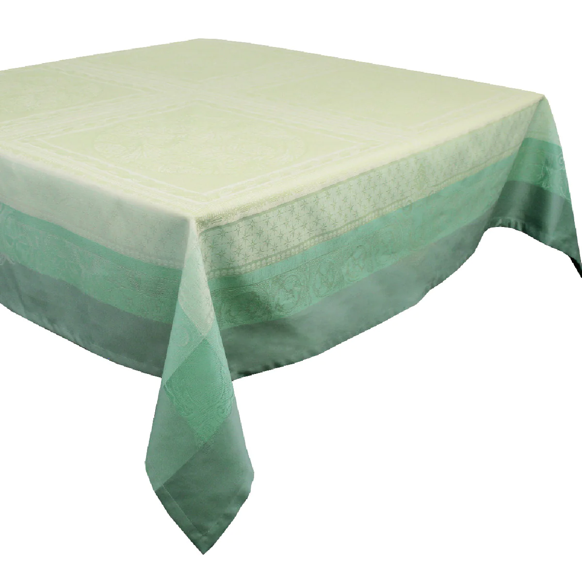 Nappe antitache déperlant pur coton vert 174X254 Garnier Thiebaut