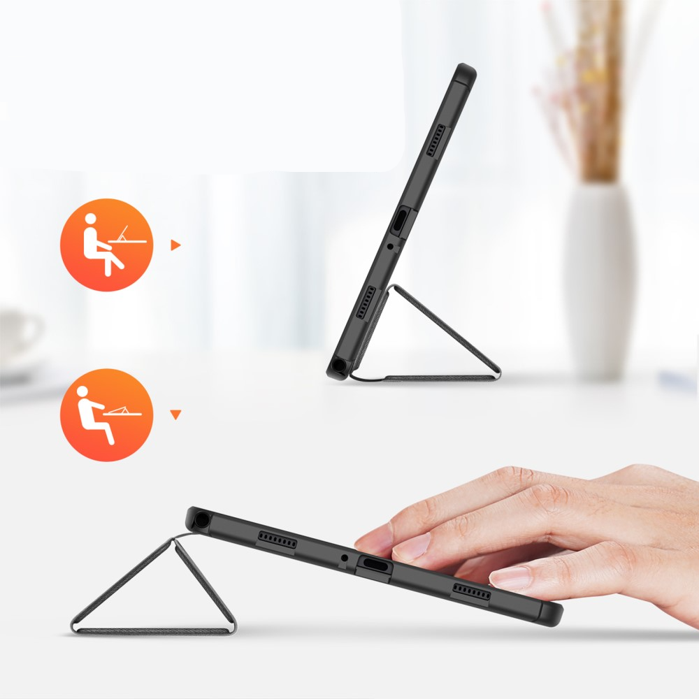 Samsung Galaxy Tab A9  Plus Tasche Smart Cover Hülle Stoff Design mit S-Pen Halterung - Schwarz