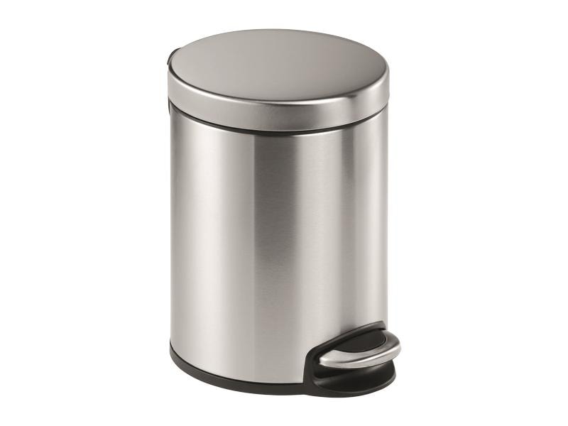 DURABLE Treteimer 5 l, Silber Metall-Papierkorb