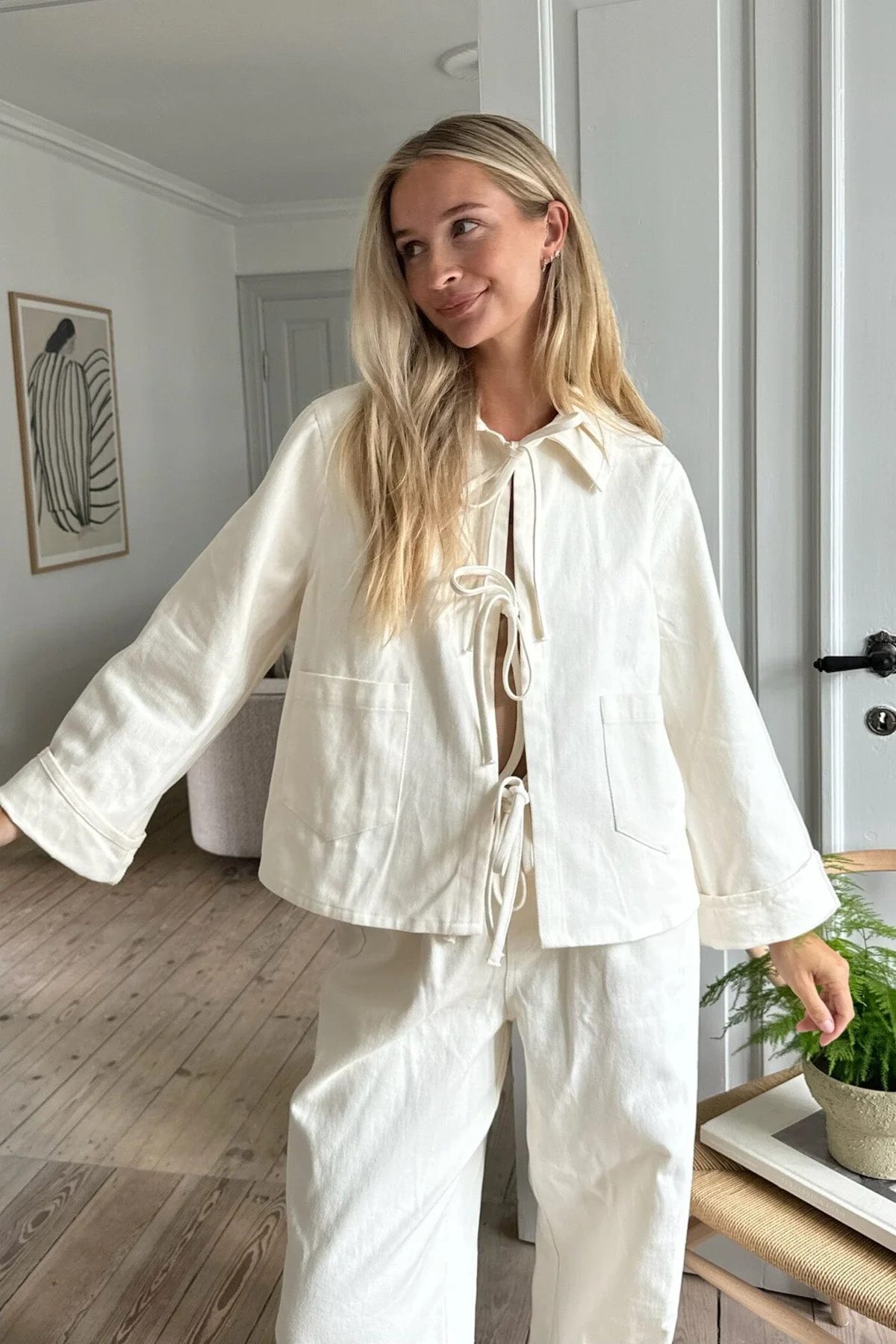 BYIC Karlaic Tie Top ow off white