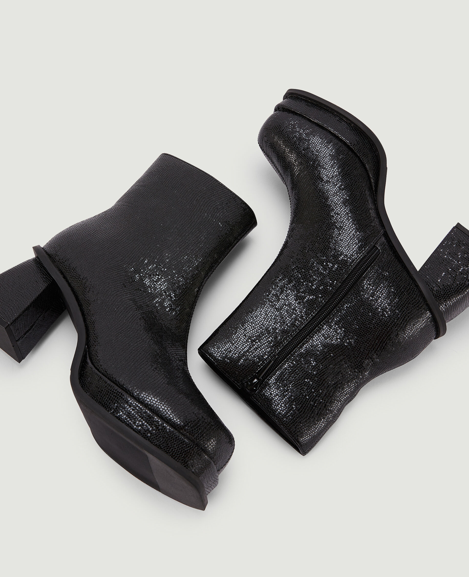 Bottines irisées à talon - Noir