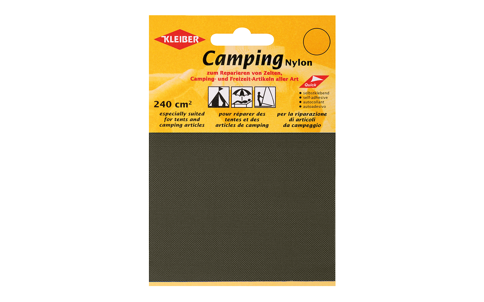 Kleiber Camping Nylon Reparaturflicken Khaki (2 Stück)