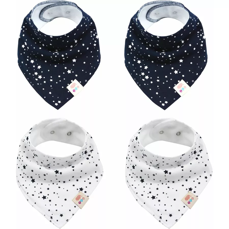 M.M.C. Lätzchen 4 PACK Dreieckstücher Halstücher Sterne Set