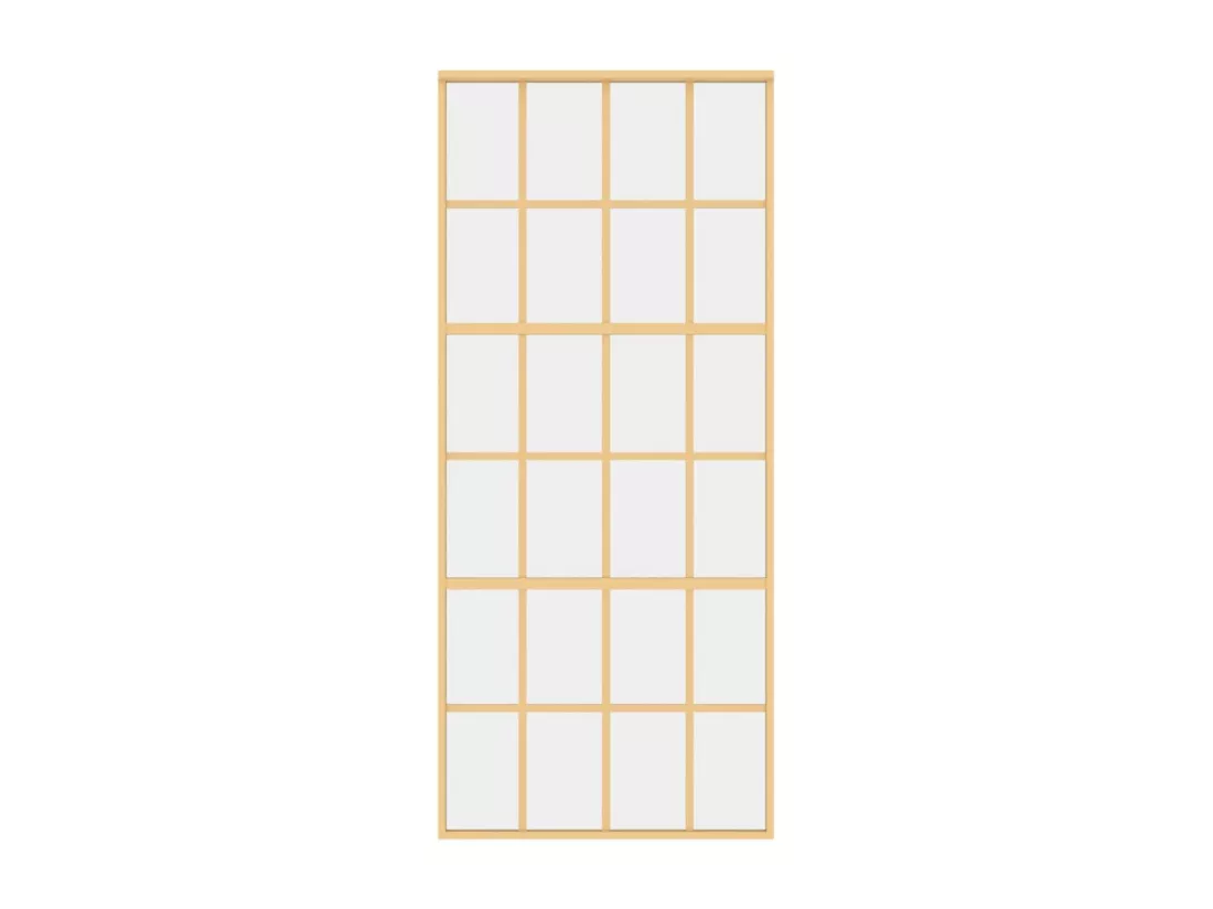 Porte coulissante doré 90x205 cm verre ESG clair et aluminium