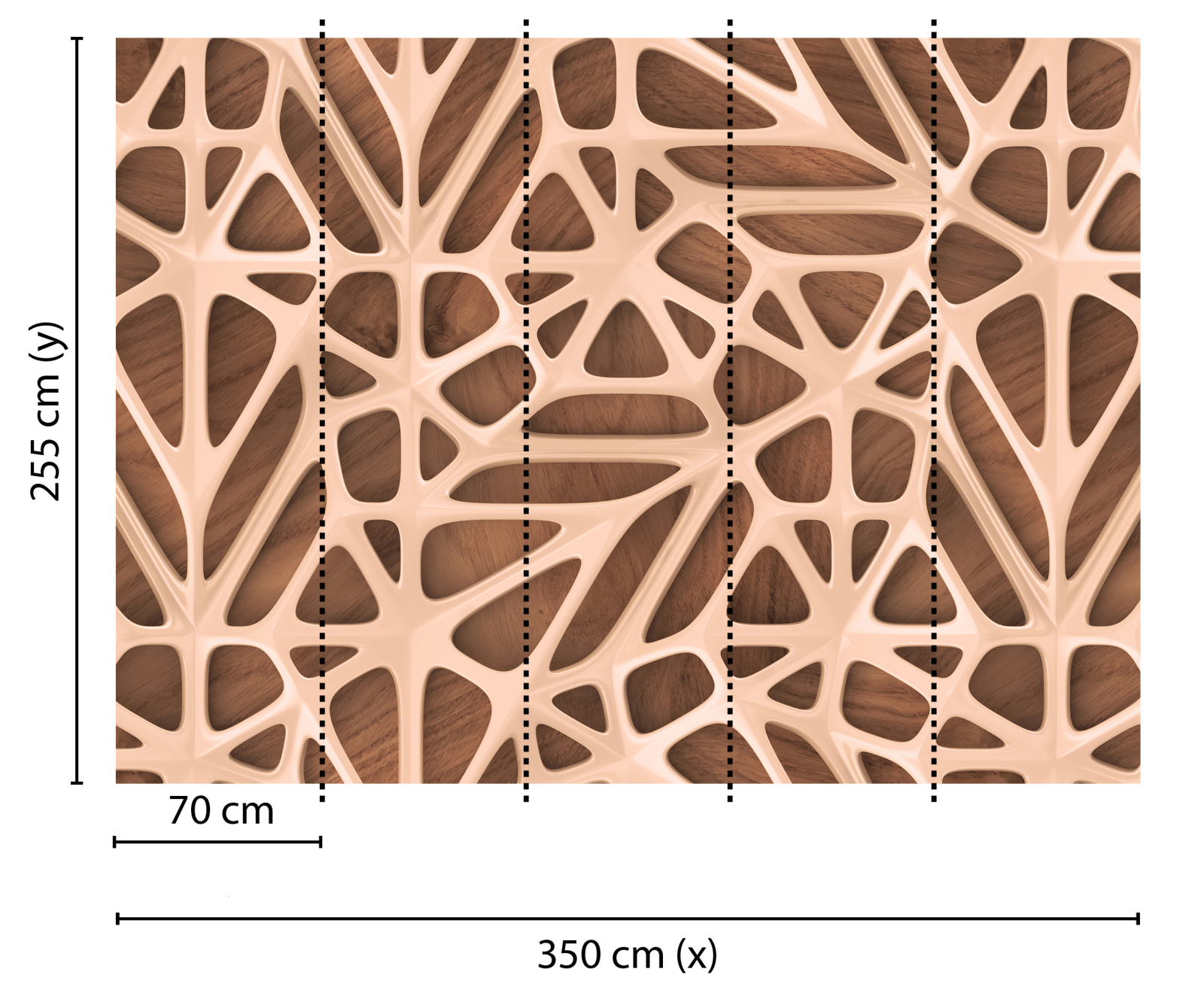 Fototapete DESIGNWALLS - beige-braun - 3D-Art - 2,55 Meter