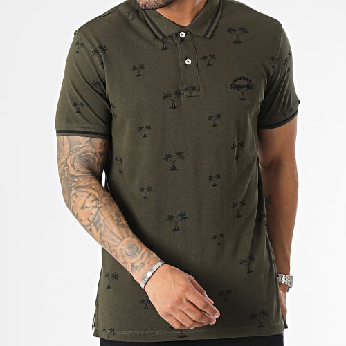 Polo Manches Courtes 20715468 Vert Kaki Floral