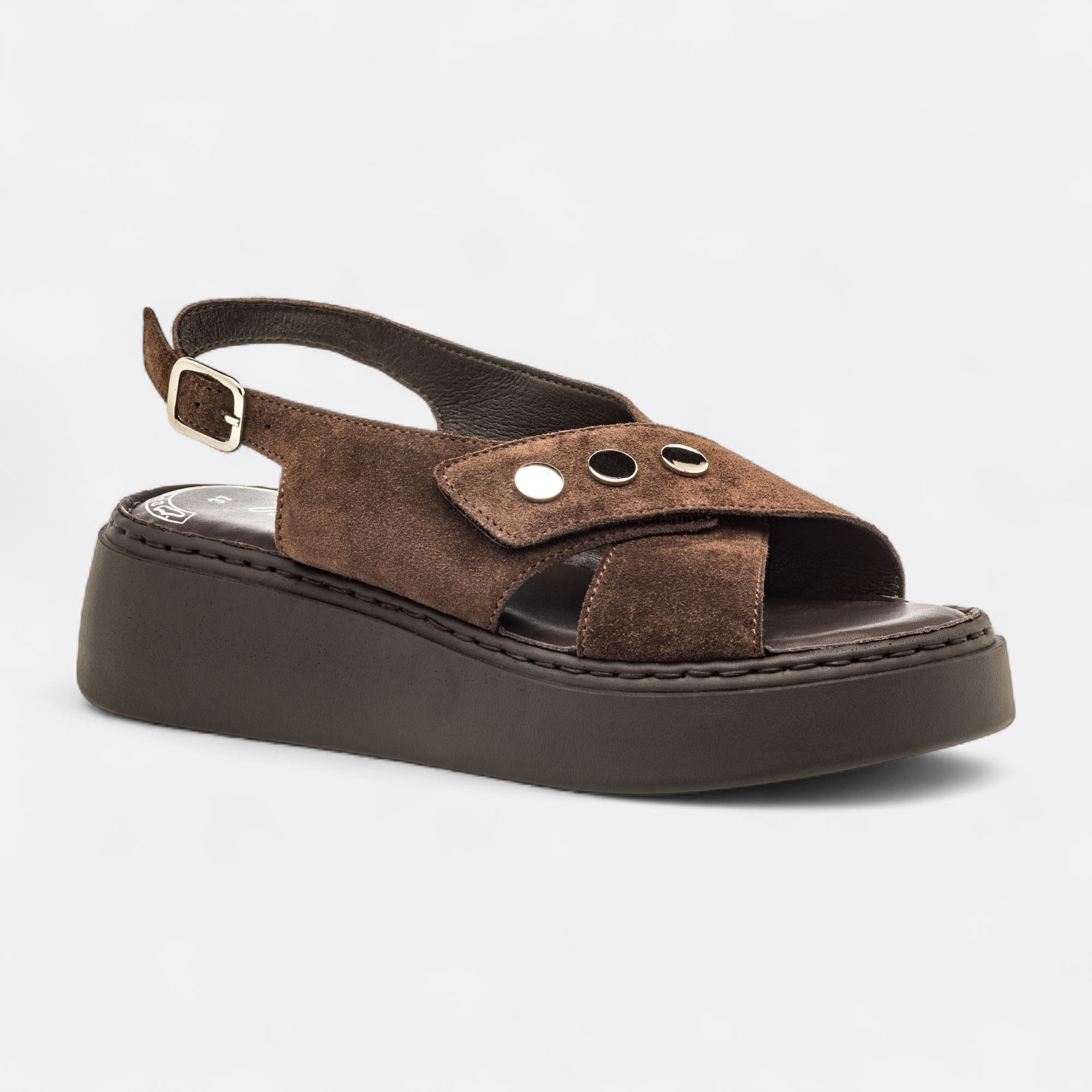 Sandales Femme en cuir marron