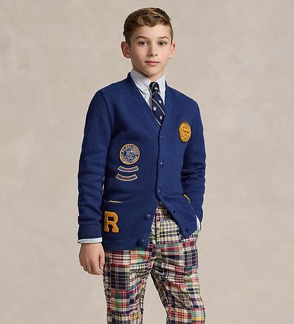 Polo Ralph Lauren Cardigan - Strick - Blau m. Patches