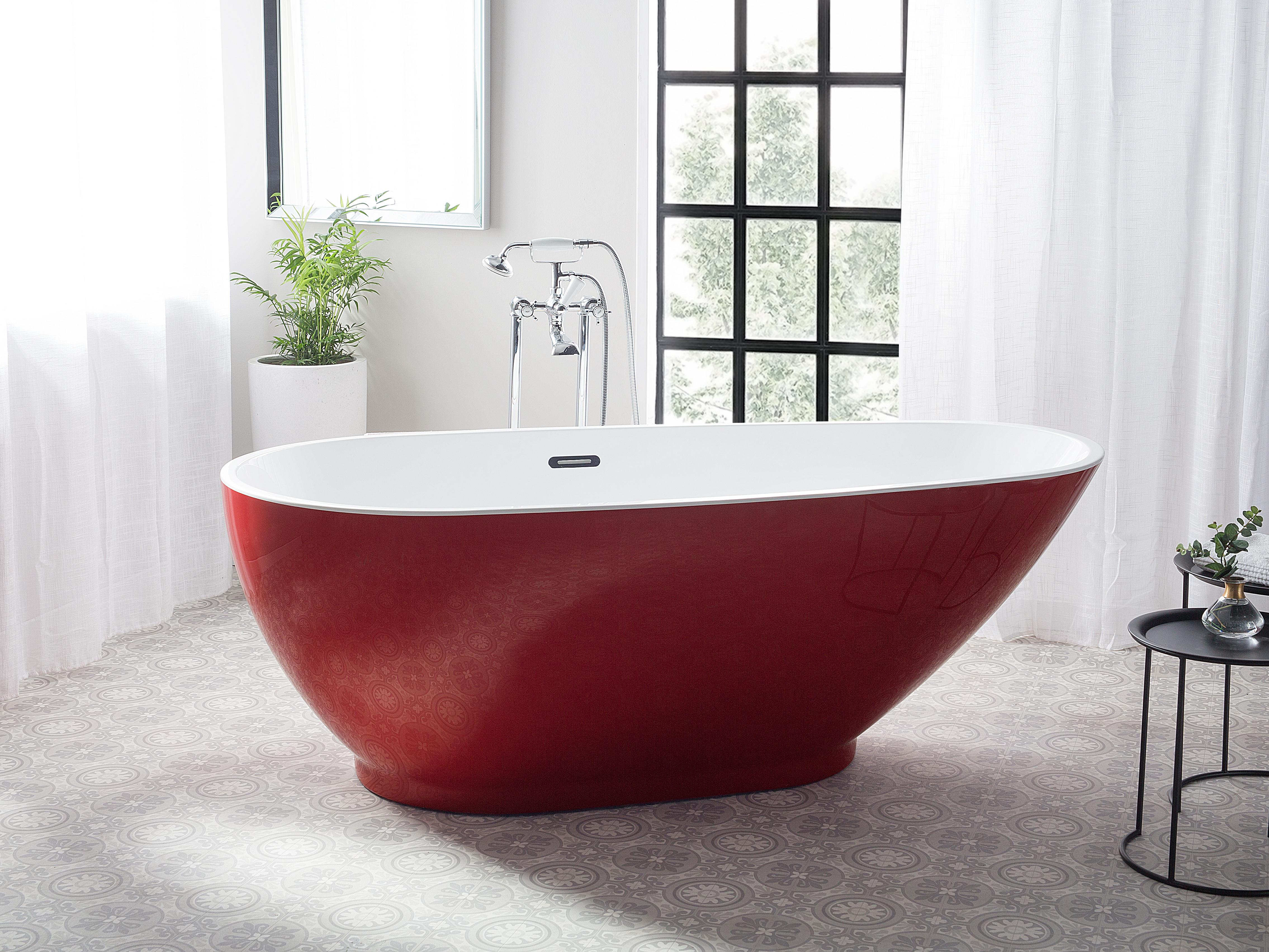 Vrijstaand bad GUIANA 173 x 82 cm Rood