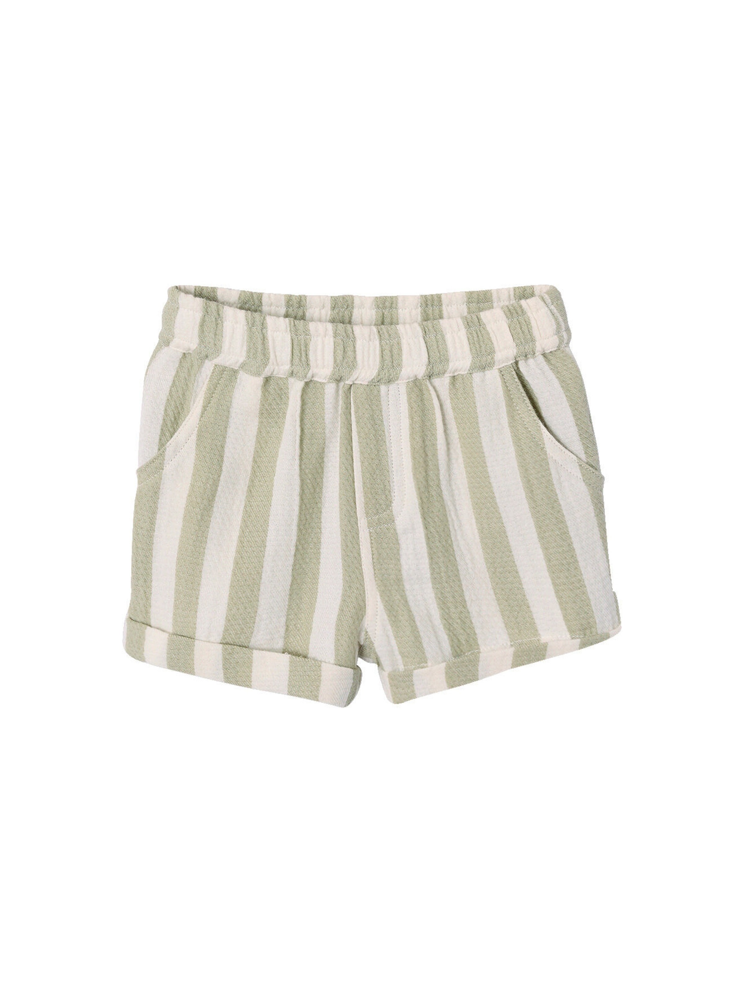 Vertbaudet Baby-Set: T-Shirt & Shorts mit Streifenmuster grün gestreift