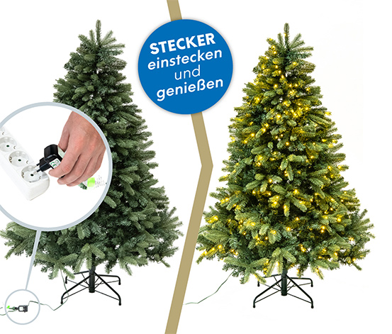 Künstlicher Weihnachtsbaum »Fichte« beschneit mit LED-Lichterkette, 180 cm