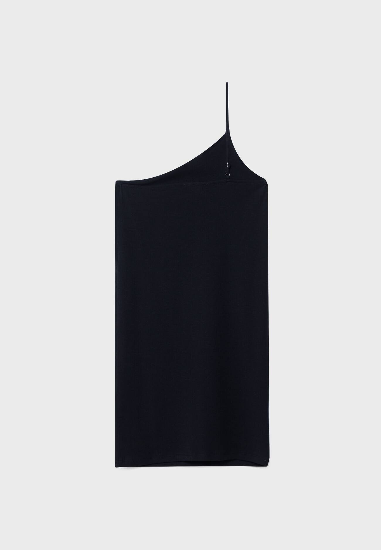 Vestido curto assimétrico de tricô