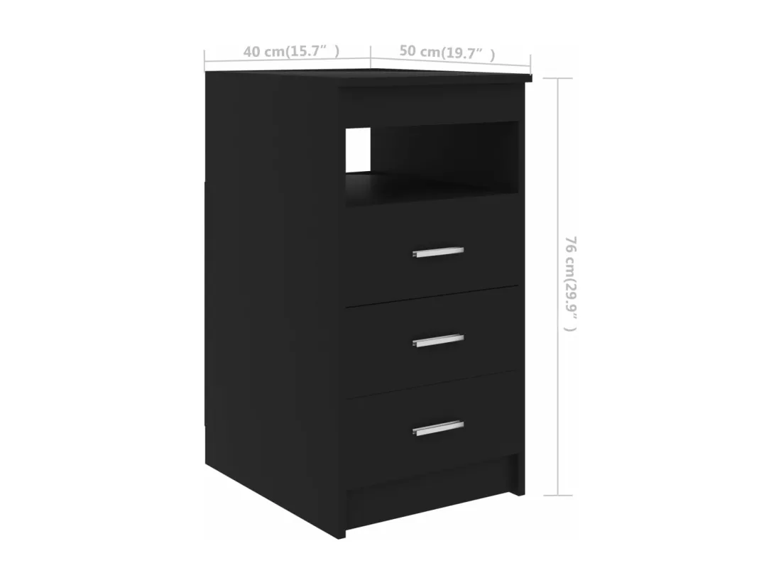 Bureau Noir 140x50x76 cm Aggloméré