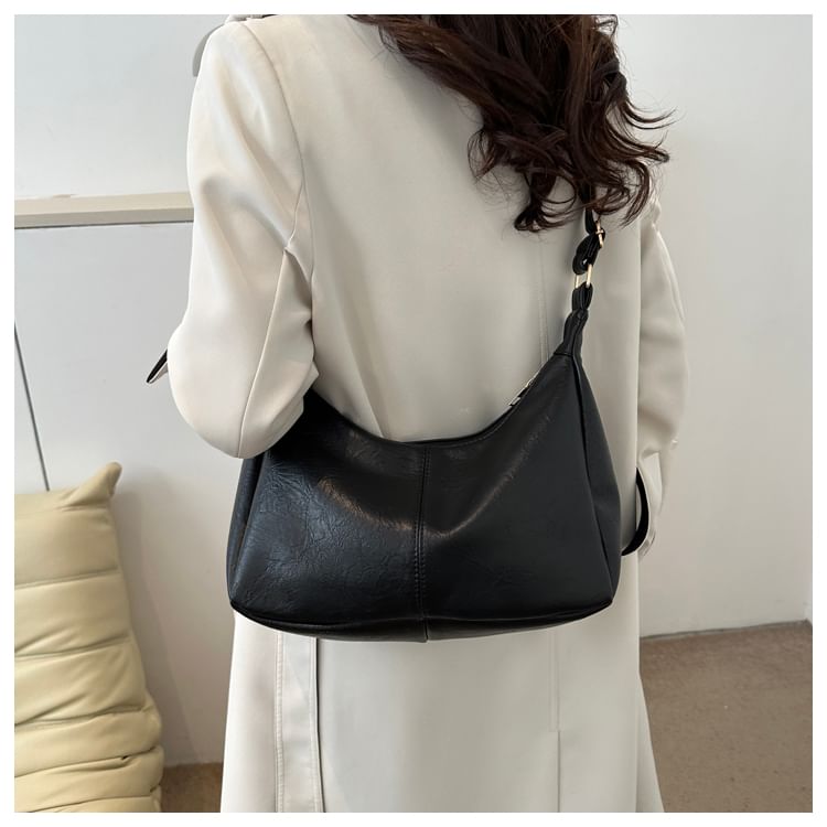 Maorong - Effen imitatieleren crossbodytas