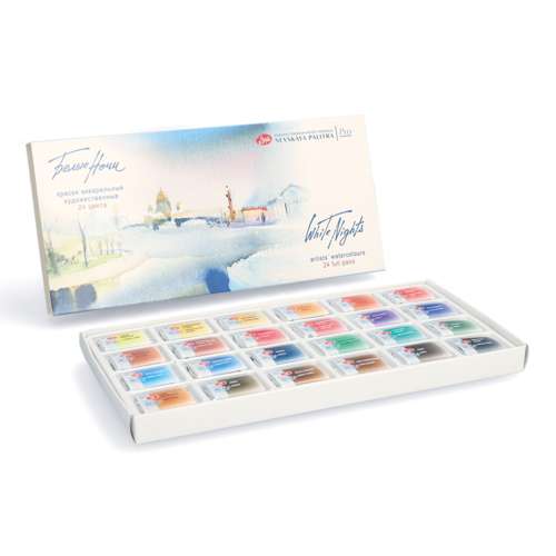 WHITE NIGHTS™ Extrafeine russische Künstler-Aquarellfarbe im Feinkartonetui
