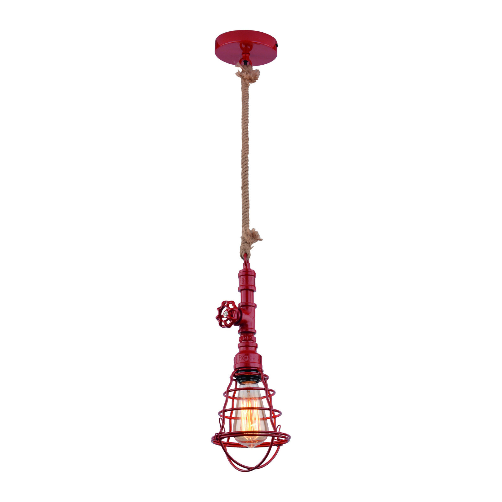 Pendelleuchte - rot - 130 cm