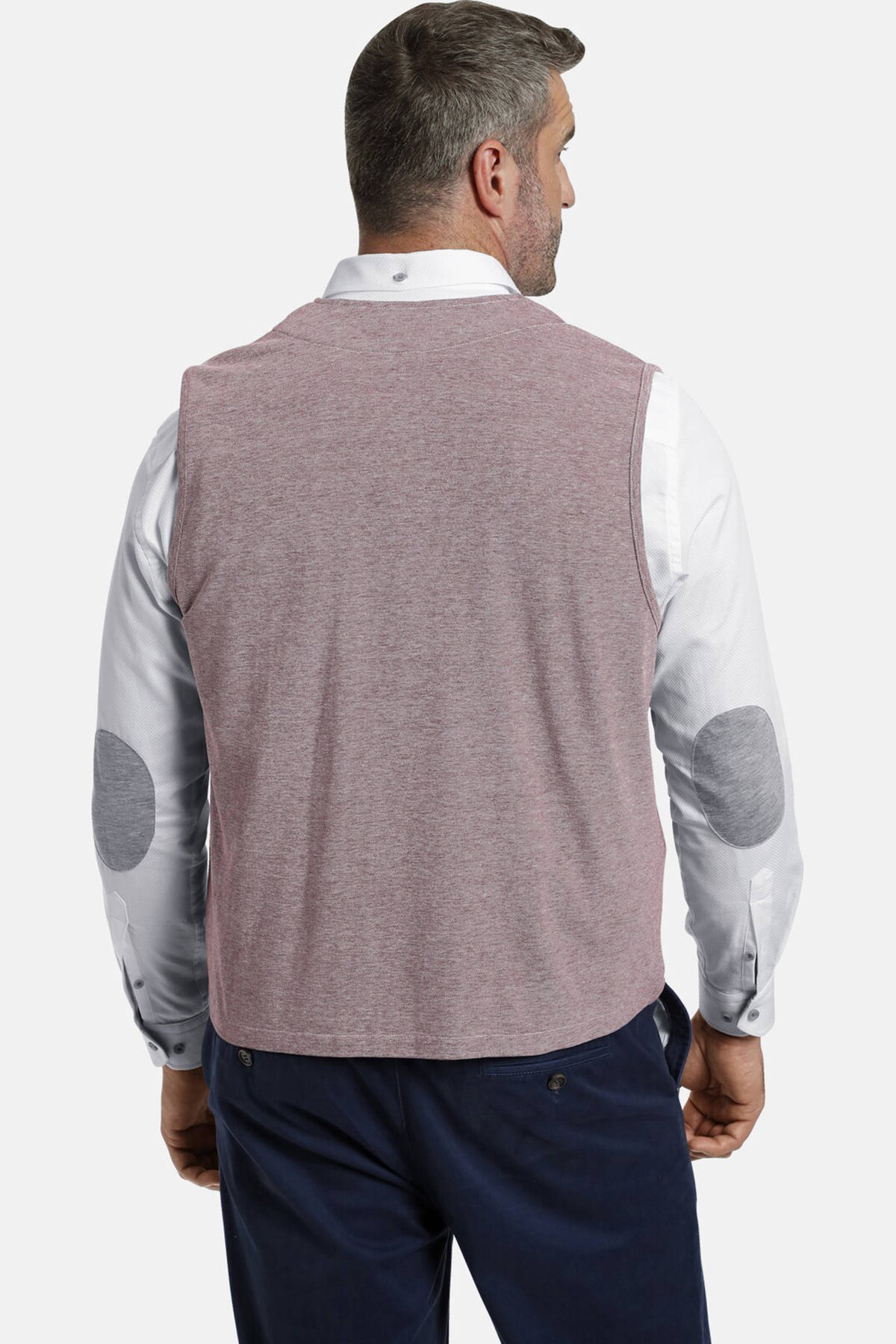 Charles Colby gilet DUKE DAVYN Plus Size donkerrood