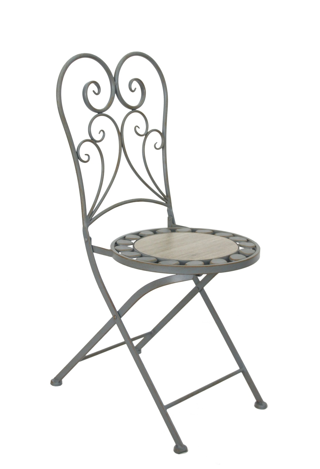 2-teiliges Stuhl-Set - grau-anthrazit - mit Mosaik