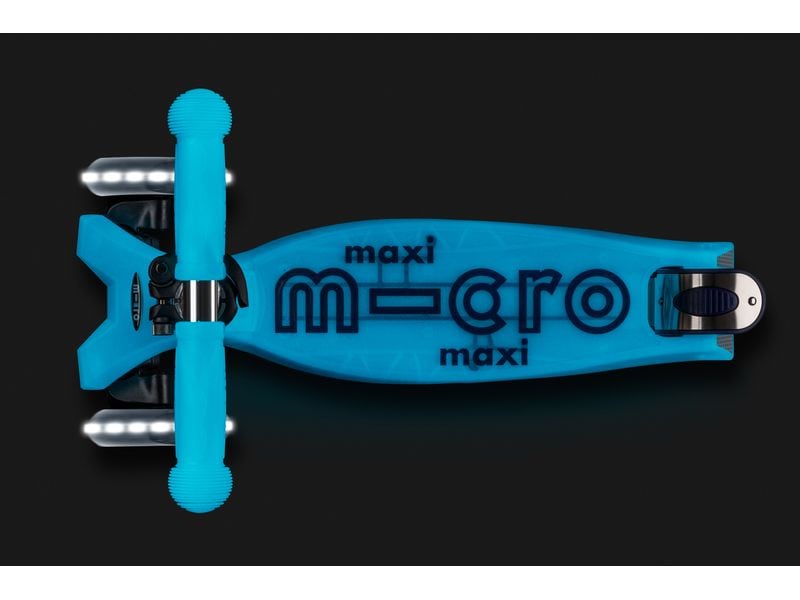 Micro Mobility Kickboard Maxi Micro Deluxe Glow LED Blau Scooter für Kinder