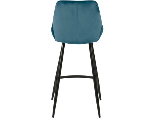 CONCEPT1 - Tabouret de bar Lot de 2 T. Bari bleu clair velours (plan)